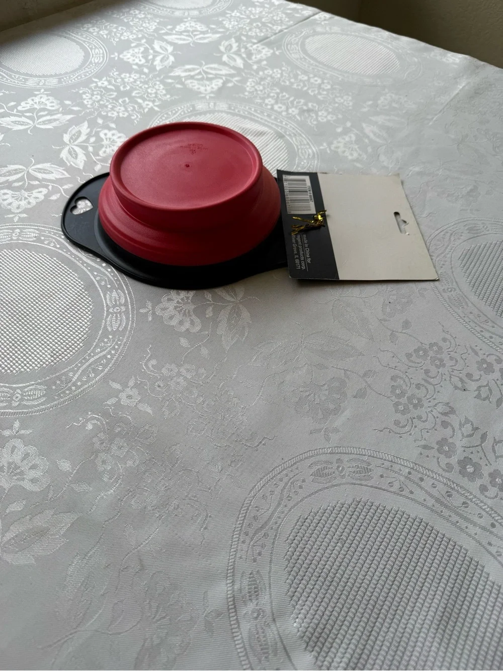 Collapsible Pet Bowl Black and Red BPA Free Lightweight Durable Compact